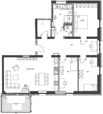 Moderne 4-Raum Wohnung im Erstbezug mit großem Balkon