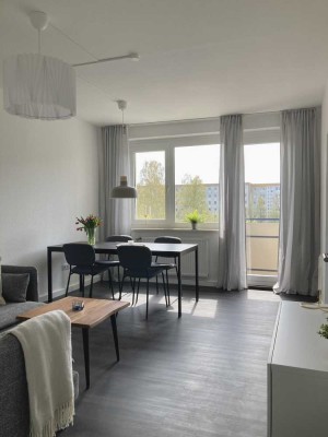 Helle 3-Zimmer-Wohnung, vollständig möbliert, Balkon, Stellplatz, Keller inkl., neu