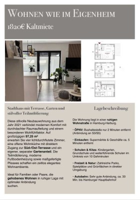 Exklusive, neuwertige 4-Zimmer-Wohnung mit Balkon und Einbauküche in Hamburg