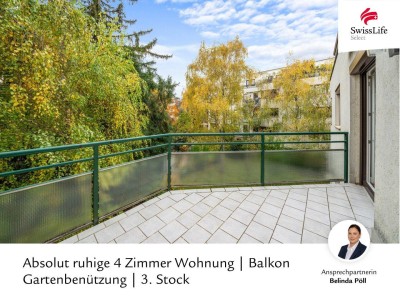 Absolut ruhige 4 Zimmer Wohnung | Balkon | Gartenbenützung | 3. Stock