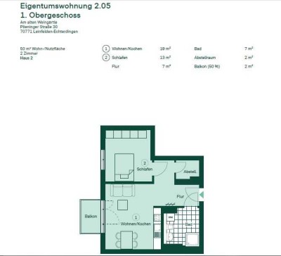 Neuwertige 2-Zimmer-Wohnung mit Balkon und Einbauküche in Leinfelden-Echterdingen