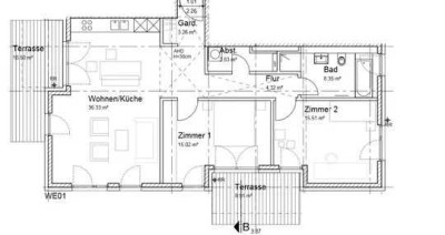 Wir suchen Nachmieter für unsere geräumige Erdgeschoss 3-Zimmer-Wohnung mit 2 Terassen