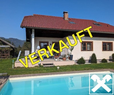 Am Stadtrand von Völkermarkt! Exklusives Zweifamilienhaus mit Pool im Garten