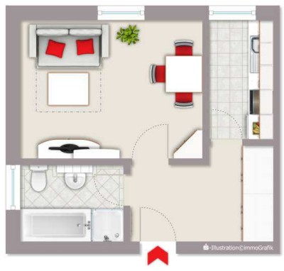Charmante 1,5-Zimmer Wohnung in Spatzenhausen, Hofheim