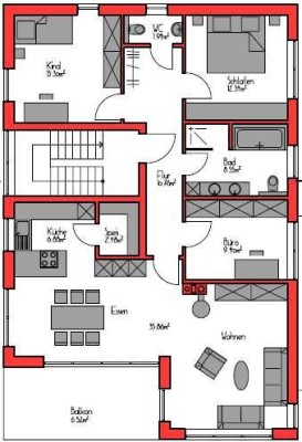 Exklusive 4-Zimmer-Wohnung mit gehobener Innenausstattung mit Balkon und Einbauküche in Leingarten