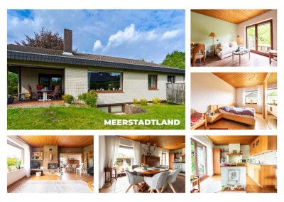 Bungalow auf ca. 1500 m² großem Grundstück in Fockbek: Sauna, Kamin & Energieklasse B