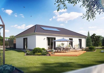 Bungalow 112 m² - voll ausgestattet, incl. PV-Anlage – nur 3 Monate Bauzeit + Traumgrundstück