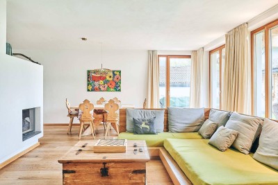 Exklusive Maisonette–Wohnung in Leutasch: 164 m² + Garten + Doppelgarage + Pool