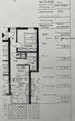 2-Zimmer-Wohnung mit Terrasse in ruhiger Lage in der Würzburger Innenstadt