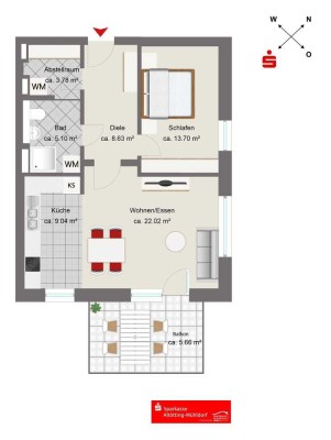 Neubau 2-Zimmer-Wohnung in Burghausen