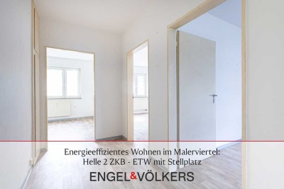 Energieeffizientes Wohnen im Malerviertel: Helle 2 ZKB - ETW mit Stellplatz