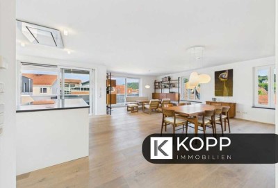 3‑Zimmer‑Penthousewohnung mit EBK, Sauna und großem Sonnenbalkon