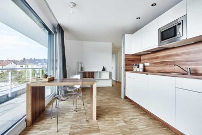 Möblierte Penthouse-Apartments mit Dachterrasse im "AAL INN suites" - ideal für Berufspendler