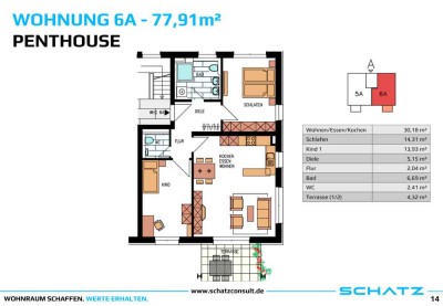 Exklusive 3-Zi Penthousewohnung mit Balkon I � Wohnen im Naturpark Horb