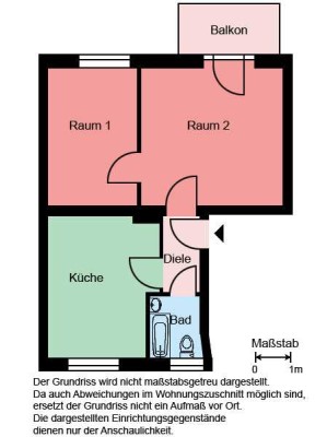 2-Zimmer-Wohnung in Herne Mitte mit Balkon im EG