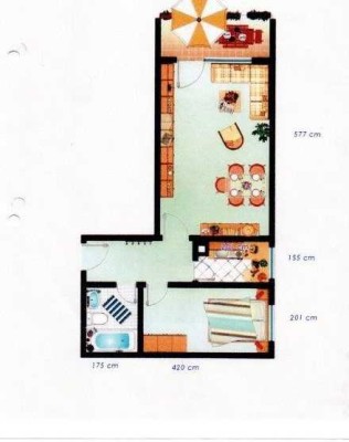 sehr schön geschnittene 2-Zimmer-Wohnung mit Balkon und Einbauküche in Bad Homburg vor der Höhe