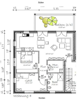 Lemförde: Vermietung einer 3-Zimmer-Wohnung mit überdachtem Balkon / 83 qm / 660 Euro (kalt)