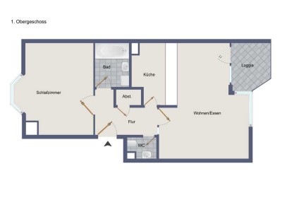 Zur Eigennutzung oder Kapitalanlage: Renovierungsbedürftige 2-Zimmer ETW mit Doppelparker!