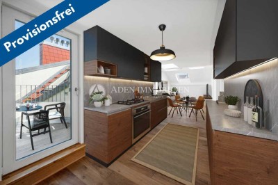 *Provisionsfrei* Erstbezug: Lichtdurchflutete 3-Zimmer-Wohnung im DG, mit Gäste-WC und Terrasse.