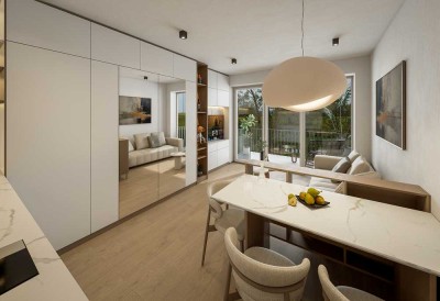 Erstbezug mit Balkon: Helle 1,5 Z-Wohnung mit gehobener Ausstattung in München Milbertshofen