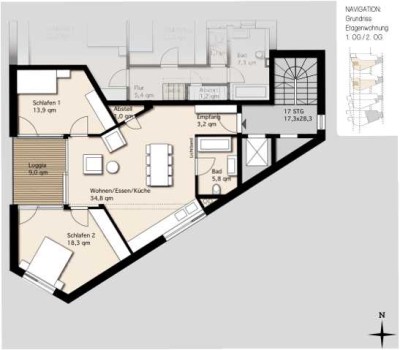 Helle, moderne 3-Zimmer Wohnung mit Einbauküche