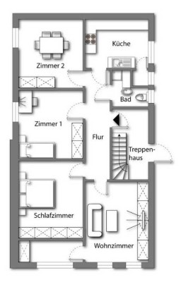 **voll möblierte Wohnung** nähe Stadtmitte im sanierten Effizienzhaus