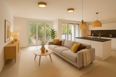 3-Zimmer Wohnung mit luxuriösen Bädern, EBK, Loggia, Terrasse & Garten in zentraler Lage von Langen