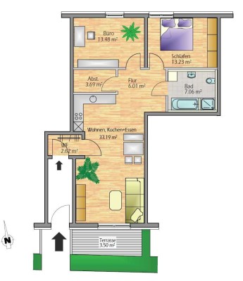 Stilvolle 3-Zimmer-EG-Wohnung mit gehobener Innenausstattung inkl. EBK im Inneren Westen