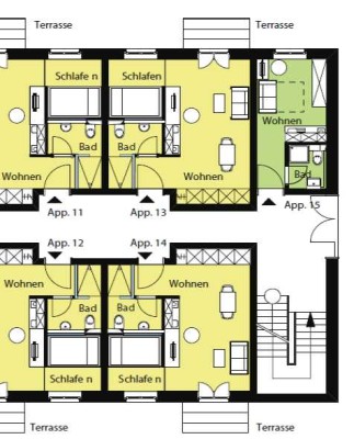 1-Zi-Wohnung/Studentenapartment mit Terrasse, mobiliert, EBK inkl. WLAN, Waschen/Trocknen usw.