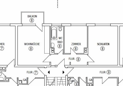 2,5-Zimmer Wohnung im 2. OG mit Balkon in Hanau