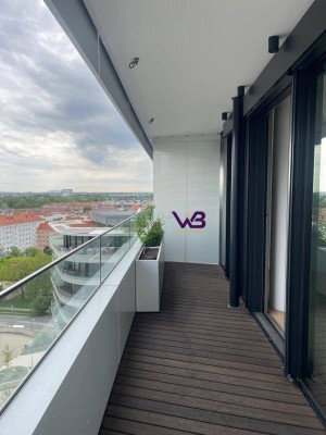 2 Zimmer Mietwohnung mit 22m² Balkon- DANUBE FLATS –06. Stockwerk-Exklusives Wohnen im höchsten Wohnturm Wiens!
