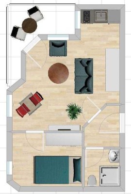 Möblierte & renovierte 2-Zimmer-Wohnung mit EBK in Scharnhausen
