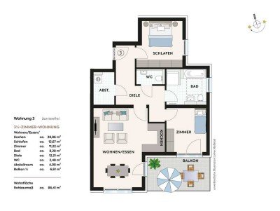 Wohlfühloase mit Südbalkon – Zuhause in bester Lage in Neuenstadt am Kocher
