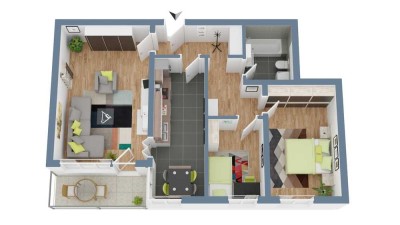 toll geschnittene 3 Zimmer Wohnung mit Balkon