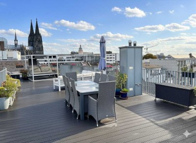 Für 3 Jahre: Exklusive TRAUMWOHNUNG mit atemberaubender DACHTERRASSE, hochwertig möblier