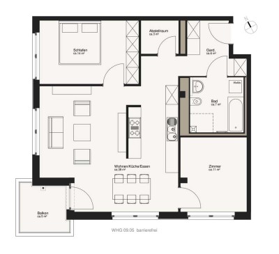 Helle 3-Raumwohnung mit Balkon und Fußbodenheizung