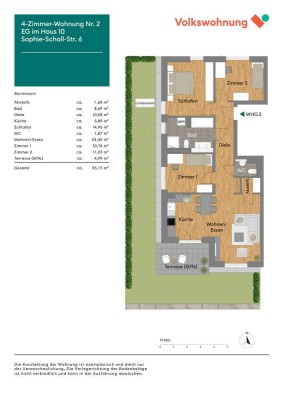 Großzügige 4-Zimmer-Erdgeschosswohnung mit Gartenanteil (Nr. 2)