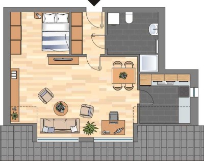 2-ZKB-Wohnung in gepflegter Wohnanlage in Heppens zu vermieten!
