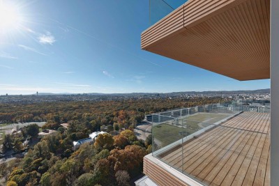 BESSER als in NYC beim Central Park! UNVERBAUBARER WEITBLICK über PRATER und DONAU vom 25. Stock! Eckwohnung mit Traumterrassen und Wintergarten!