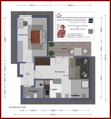 Geräumige 2-Zimmer-Wohnung - für Käufer provisionsfrei