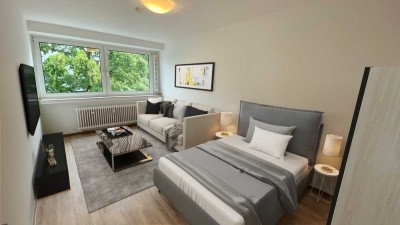 ab sofort: Saniertes 1-Zimmer-Apartment im Westend rund 400m vom Messeturm/ U-Bahn Festhalle/Messe