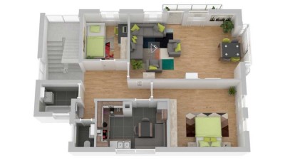 3 Zimmer möblierte Wohnung mit Balkon und Einbauküche in Fellbach