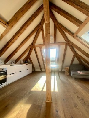 Schönes sonniges Dachstudio. Saniert. Möbliert. Zentral. Alle Kosten inklusive.