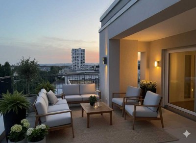 Frankfurt: fantastisches  Penthouse, perfekter Fernblick