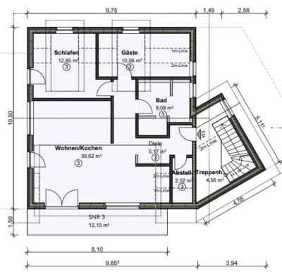 Moderne 3-Zimmer Dachgeschosswohnung in Heimenkirch mit Balkon