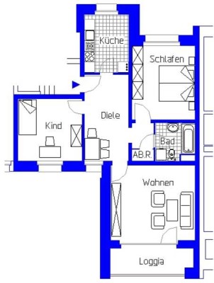 Diese 3 Zimmer Wohnung wartet auf eine nette Familie-WBS erforderlich-