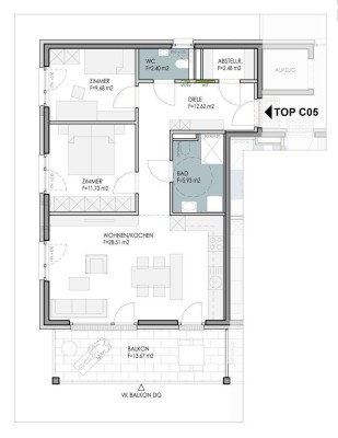 Westseite mit Abendsonne: 3-Zimmer-Wohnung im 1.OG
