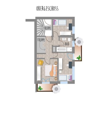 107 qm große Wohnung mit Garten in naturnaher Hanglage und schöner Aussicht zu vermieten