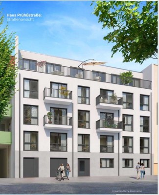 Neubau -  Modernes 2-Zimmer-Penthouse mit Nord- und Südbalkon, Einbauküche & Aufzug