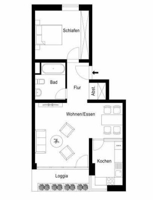 Wohnung mit Balkon, ÖPNV 23 Minuten bis Köln Hbf, 22 Min. bis Düsseldorf Hbf